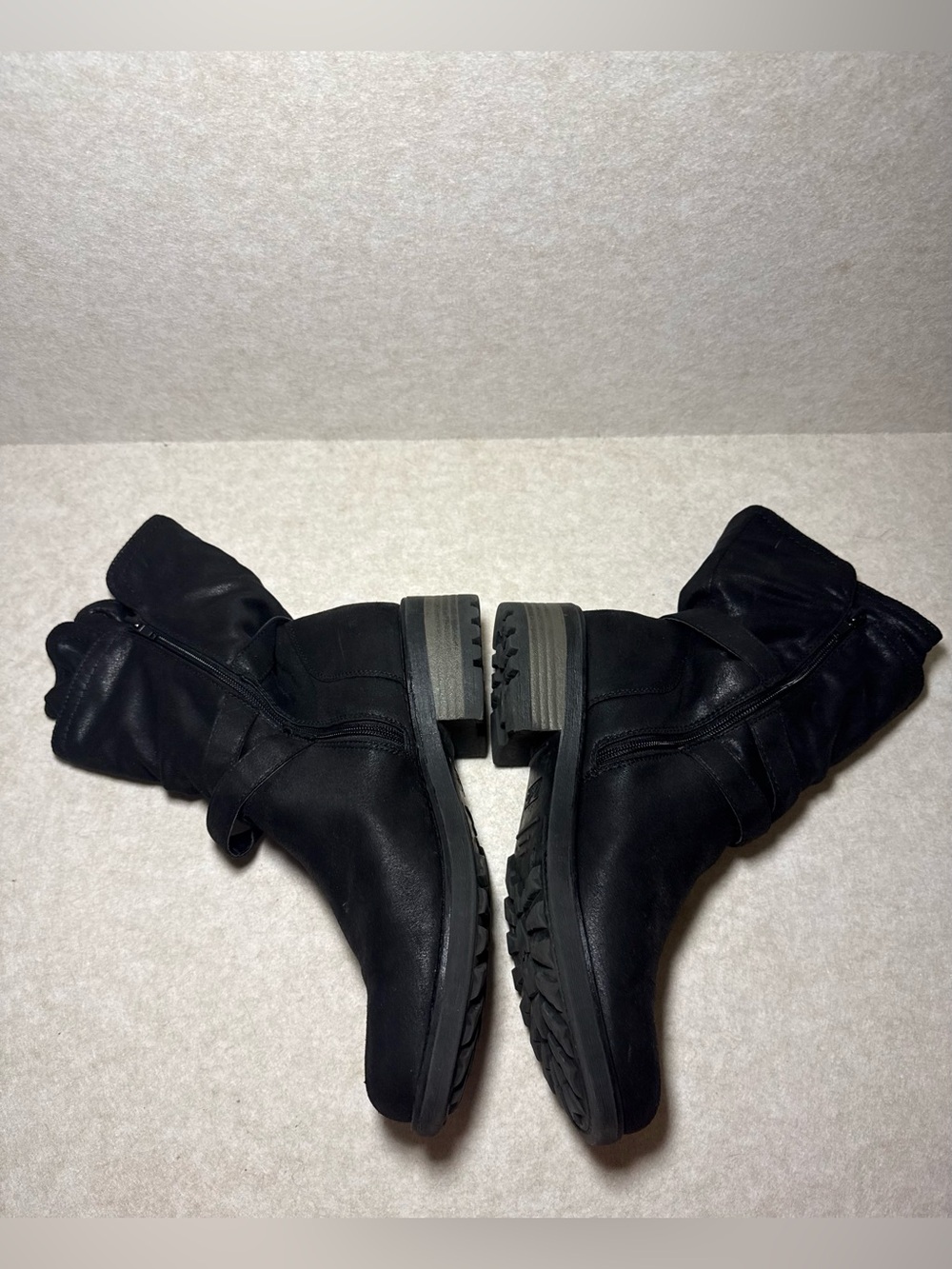 Carlos by Carlos Santana Black Sawyer Moto Boots Buckle Strap Size US 11M - Picture 5 of 9